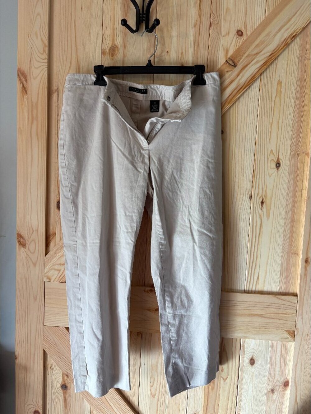 Apostrophe Beige Stretch Cotton Blend Crop Pants Size 14